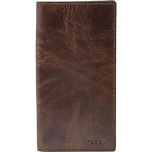 Fossil Men's Derrick Leather Executive Checkbook Wallet for Men